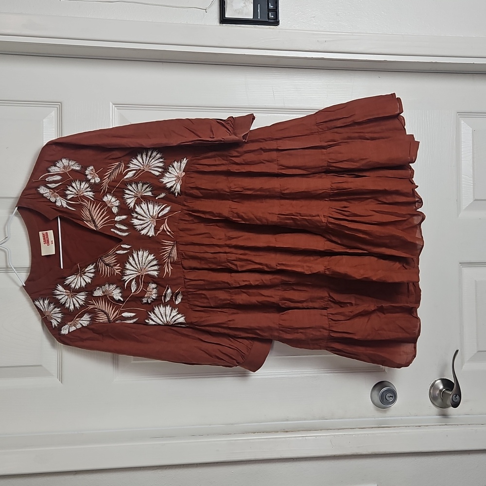 Anthropologie Samant Chauhan size XS Apolline Embroidered Tunic Dress 198$
